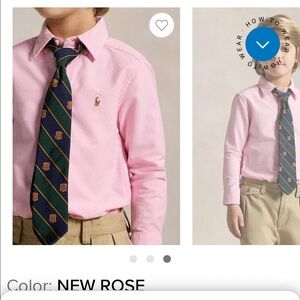 Polo 2  size 8 boys long sleeve shirt pink and white sold together